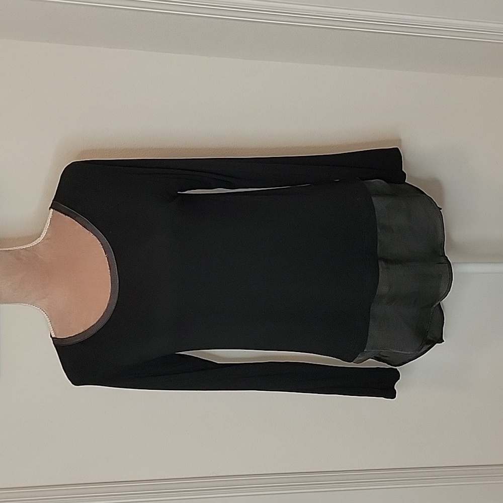 Bordeaux for Anthropologie, Black Size XS Layered Long Sleeve Top, EUC